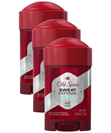 Old Spice Sweat Defense Antiperspirant and Deodorant Soft Solid for Men Pure Sport Plus 2.6 oz (Pack of 3) 2.6 Ounce (Pack of 3)
