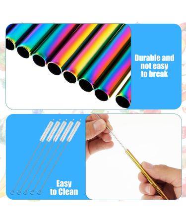 20 Pcs Stainless Steel Metal Straws 10.5" & 8.5" Curved Straws Straight Straws Long Drinking Straws Short Straws with Silicone Tips Straw Brush Storage Bag for 16 oz and 20 oz Tumbler Cups (Colorful) - Buy Online on GoSupps.com