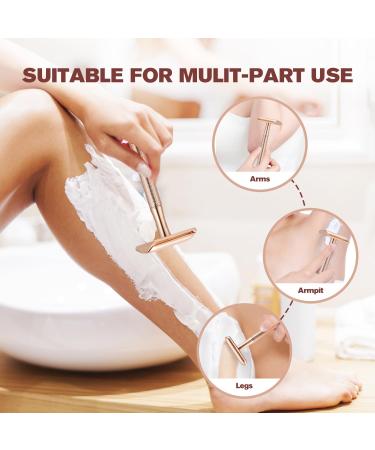 Double Edge Safety Razor with 10 Blades | Eco-Friendly Reusable Metal Razor for Men & Women | Zero Waste Shaving - Gold - Buy Online on GoSupps.com