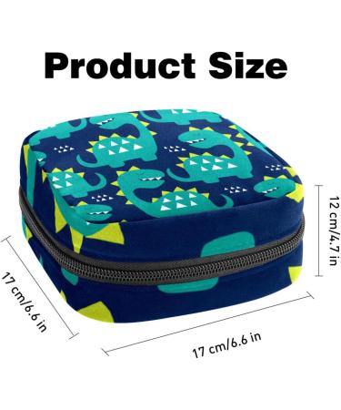 Sweet Green Dinosaur Women's Binding Bag - Large Menstrual Cup Pocket & Zipper - Perfect for Panty Liners Tampons & Periodic Insoles - Buy Online on GoSupps.com