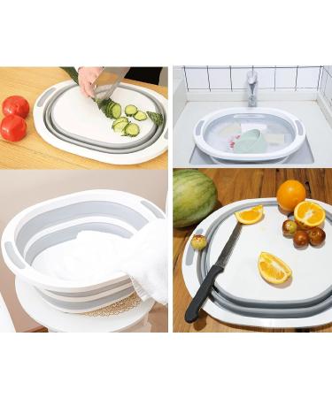 GINFH Collapsible Portable Wash Basin Dishpan Combo Cutting Board Multifunction Collapsible Dish Tub Portable Dish Bucket Foldable Dishpan for RV Trailers Camping and Outdoor Activities - Buy Online on GoSupps.com