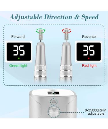 Premium 35000 RPM Credit Cutter Set for Gel & Acrylic Nails - 11 Bits & LED Display | Ideal for Nail Studios & DIY Enthusiasts - Buy Online on GoSupps.com