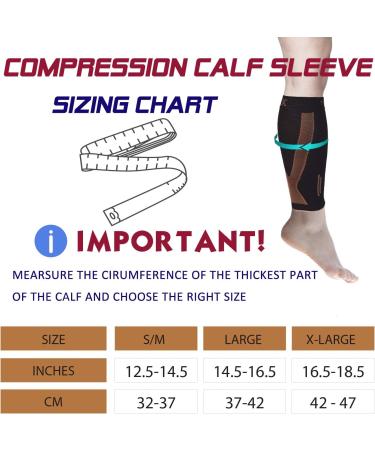 Thx4COPPER Calf Compression Sleeve 20-30mmHg for Men & Women - Shin Splint & Leg Compression - S-M Size - Buy Online on GoSupps.com