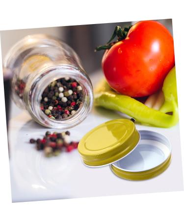 VINTORKY 12pcs Mason Jar Lids Canning Seal Lids Metal Lids Mason Jar Pour Spout Lids for Sealing Cover Covers Arts and Crafts for Kids Sealing Caps for Bottles Tinplate Spherical Child Hat 7x7x1.5cm Golden - Buy Online on GoSupps.com