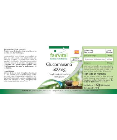 Fairvital | Glucomannan from Konjac root - VEGAN - Highly dosed - 180 capsules - Buy Online on GoSupps.com