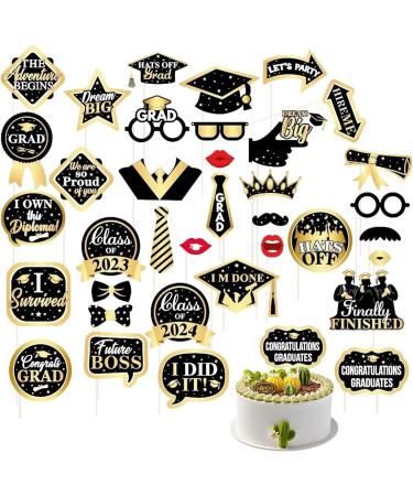 Graduation Cake Picks Grad Cap Cake Toppers Grad Cap Cupcake Picks Graduation Cap Diploma Cupcake Picks Graduation Cake Pick Decoration High School Neamou Black - Buy Online on GoSupps.com