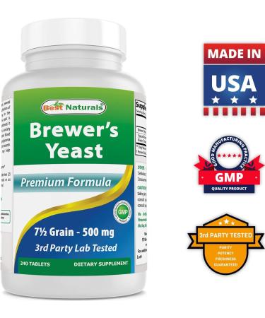 Best Naturals Brewers Yeast 1000mg with Vitamin B1 & B2 - 240 Tablets (Pack of 2) - Buy Online on GoSupps.com