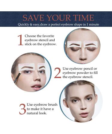 Reusable Eyebrow Stencil Kit - 24 Styles for Perfect Eyebrows in 3 Minutes | Includes Eyebrow Gel and Tint - Ideal for All Face Shapes - Buy Online on GoSupps.com