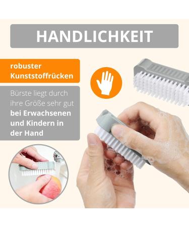 Amathings Double-Sided Hand Washing Brush - 6 Pack Gray | Universal Cleaning & Nail Brush for Surfaces and Hands - Buy Online on GoSupps.com