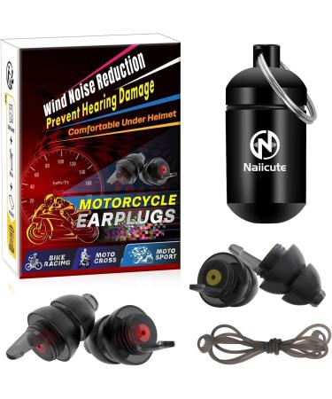 2 pairs of earplugs motorcycle with lanyard hearing protection earplugs for motorcyclists racing touring traffic still audible - wind turbines to dampen noise protection reusable soft silicone plug transparent black