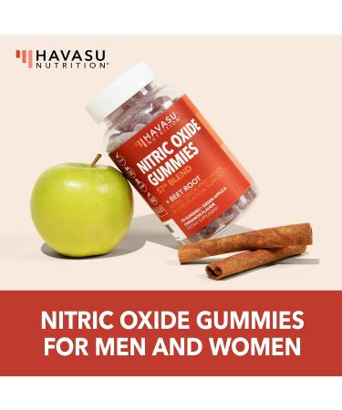 Nitric Oxide Gummies for Men & Women - L-Arginine & Beet Root Supplements - Vegan Gluten-Free Non-GMO - Green Apple & Cinnamon Flavor - 90 Count - Buy Online on GoSupps.com