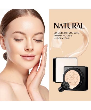 Air Cushion CC Cream Mushroom Head - Moisturizing Screw Lid Concealer Makeup Base Create Long-Lasting & Waterproof Makeup Cushion Foundation Full Coverage for All Skin Types (Natural) - Buy Online on GoSupps.com