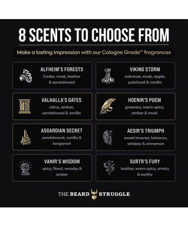 Concentrated Cologne for Men by Beard Struggle - 6x More Longer Than Traditional Colognes - Gold Collection - Valhalla's Gates - Mens Cologne 15 mL / 0.5 US. fl. oz. Glass Roller Bottle - Buy Online on GoSupps.com