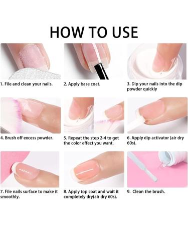 Nail Dipping Powder Kit - Jelly Pink Dip Powder Nail Set - 4 Colors Nail Art System with Base, Top Coat, Activator - No UV/LED Needed for Beginners - Buy Online on GoSupps.com