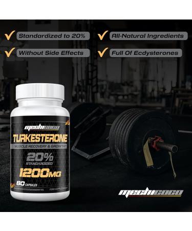 Turkesterone Supplement 1200mg - High Strength 20% Turkesterone Extract for Muscle Growth - Vegan & Additive-Free - 60 Count - Buy Online on GoSupps.com