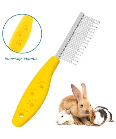 Pet Hair Buster Comb - Stainless Steel Small Animal Grooming Comb for Rabbits, Hamsters, Guinea Pigs - Red and Yellow - 2 Pieces - Buy Online on GoSupps.com