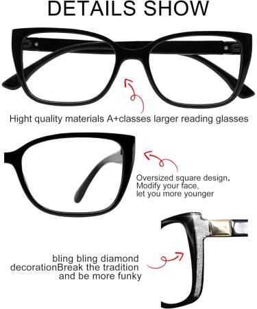 Shop OCCI CHIARI Women's Wide Square Reading Glasses | Adjustable Strengths 1.0 - 6.0 | Stylish & Comfortable Design - Buy Online on GoSupps.com