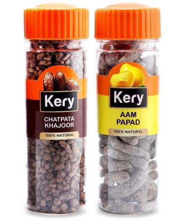 Kery Aam Papad Mango Slice & Chatpata Khajoor 2 Bottles 260g (Pachak Mukhwas Mouthfreshener)_Packing May Vary