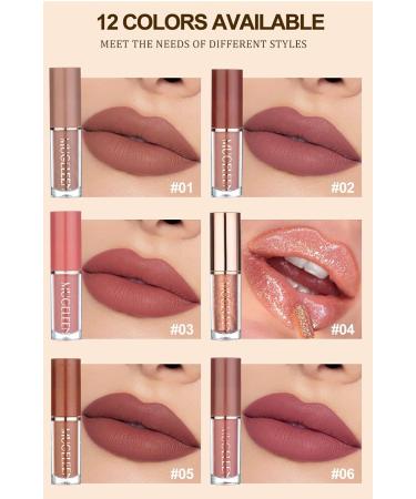 Buy Lip Gloss Set | Shiny Non-Stick Lip Glaze - Matte & Pearlescent Finish | 12 Pcs - International Shipping Available - Buy Online on GoSupps.com