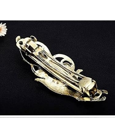 Vintage Hair Barrettes French Retro Hair Clips Women French Hair Clips Vintage Leaf Pearls Bronze Hair Clips Gold - Buy Online on GoSupps.com