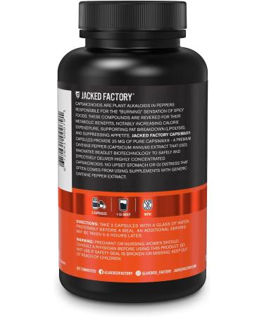 Capsimax Cayenne Pepper Extract 50mg - Thermogenic Fat Burner and Metabolism Support - 120 Veggie Capsules - Buy Online on GoSupps.com