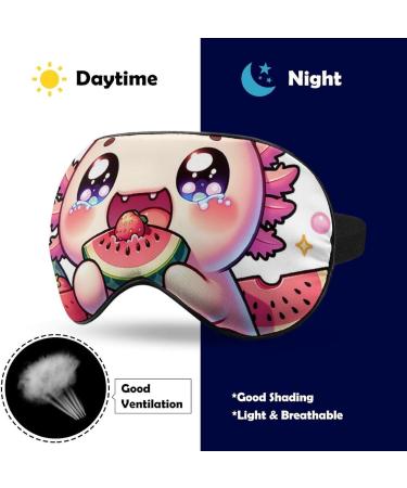 Buy Axolotl Cartoon Sleeping Mask - Soft Adjustable Eye Mask for Comfortable Sleep | Perfect Blindfold for Relaxation - Buy Online on GoSupps.com