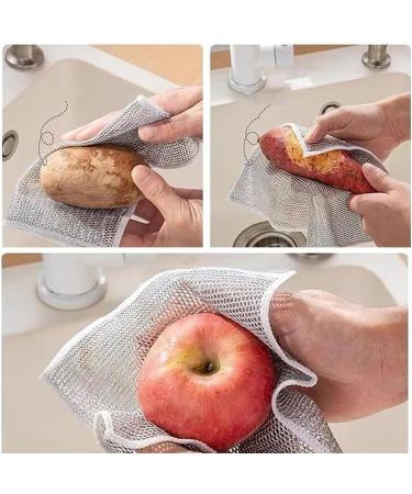 Probablei Multipurpose Wire Miracle Cleaning Cloths Double Stainless Steel Scrubber Cloth Non-Scratch Wire Dishcloth Multipurpose Wire Dishwashing Rags for Wet and Dry (10pc) - Buy Online on GoSupps.com