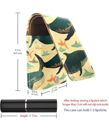 Travel Lipstick Organizer Case - Portable Makeup Bag with Mirror | Art Whale Pattern - Perfect for International Shipping - Buy Online on GoSupps.com