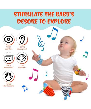 Yorgewd 4 Pack Baby Rattling Toys Soft Plush Development Gifts for Newborn Girls & Boys | International Shipping - Buy Online on GoSupps.com