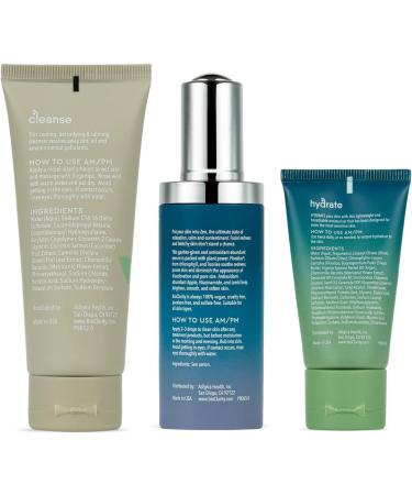 BioClarity 3-Step Ultra Calming Routine | 100% Vegan Skincare for Redness-Prone Skin | Gentle Cleanser & Hydrating Face Care with Cucumber Green Tea Chamomile Vitamin B3 & More - Buy Online on GoSupps.com