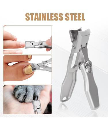 Nail Clippers for Thick Nails Stainless Steel Anti-Splash Nail Clippers Open Large Fingernail Cutter Nail File Portable Sharp Toe Nail Clippers for Men Women with Box - Buy Online on GoSupps.com