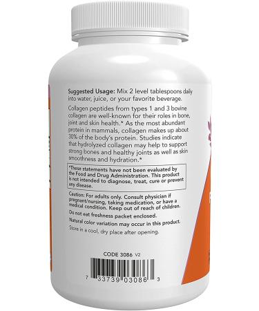 Now Foods Collagen Peptides Powder 8 oz - Boost Skin & Joint Health - Buy Online on GoSupps.com
