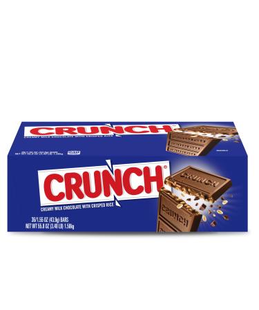 CRUNCH, Milk Chocolate And Crisped Rice, Full Size Individually Wrapped Candy Bars, Great For Halloween Candy, 55.8 Oz, 36 Count 36 Count(Pack of 1)