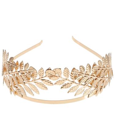 Minkissy Vintage Baroque Wedding Olivezweig Krone and Tiara Baroque Blatt Blatt Headband Hair Reifts Princess Queen Crown Greek goddess headgear for women (golden) - Buy Online on GoSupps.com