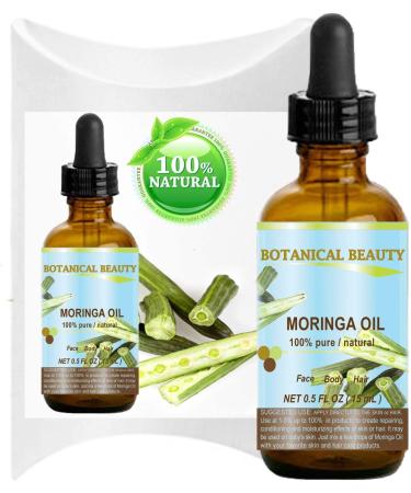 Botanical Beauty Moringa Oil for Face  Body  Hair  0.5 fl. oz. 0.5 Fl Oz (Pack of 1)