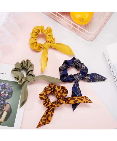 24-Piece Soft Scrunchies Hair Scarves Set for Women & Girls - Elastic Hair Bands with Bow Detail, Rabbit Ear Design - Stylish Ponytail Holders & Hair Accessories (Style A) - Buy Online on GoSupps.com