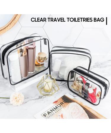 SLIJAR Clear Travel Toiletry Bags Set - Waterproof PVC Cosmetic Bags for Men and Women - Travel Toiletry Accessories for Holiday - Buy Online on GoSupps.com