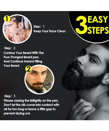 Prreal 2Pcs Black Beard Pen Natural Beard Filler For men Waterproof & Sweatproof Beard Pencil Long-Lasting Beard Filling Pen To Fill Define & Sharpen Hair Beard & eyebrow Colour#Black 0.5 g (Pack of 2) - Buy Online on GoSupps.com
