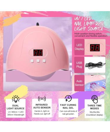 PEACECOLOR Gel Nail Polish Set with Lamp 36W Starter Kit 10PC Pink Green Blue Spring Gel Polish Colors Set with Matte Top Coat Nail Decorations Manicure Tools Gel Manicure Kit Beauty Gift XA-21 - Buy Online on GoSupps.com
