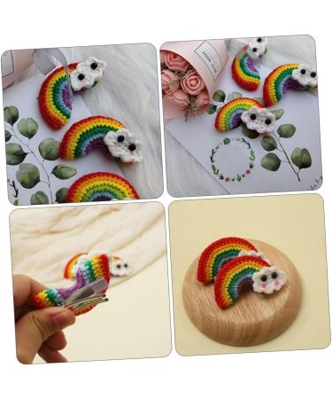 Beaupretty 2 Pairs Rainbow Barrettes girl hair pin colorful hair clips hair bows clips candy color hair clip arts and crafts for kids Girl Hair Accessory alloy Princess craft supplies child - Buy Online on GoSupps.com