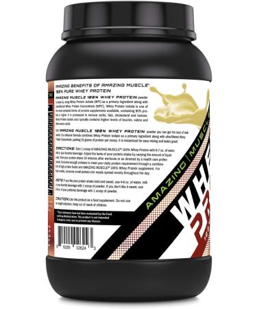 Amazing Muscle Whey Protein Isolate & Concentrate Powder | 25 G Protein per Serving | Non-GMO | Gluten-Free | Made in USA (2 LB Hazelnut) Hazelnut 2 Pound (Pack of 1) - Buy Online on GoSupps.com