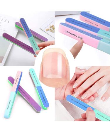 JEOPKO 8 Pack Nail Buffer Nail File Buffer Block 7 Way File Removes Ridges for Manicure Block Acrylic Gel Nails Remover Women Home & Salon Use Straight Pedicure Buffing Sanding Polish. Pink Blue - Buy Online on GoSupps.com