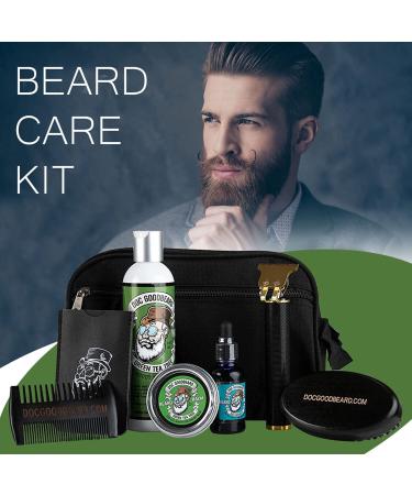 Doc Goodbeard Ultimate Beard Care Kit - Green Tea Tree Balm Oil Wash Comb Brush & Trimmer | International Shipping Available - Buy Online on GoSupps.com