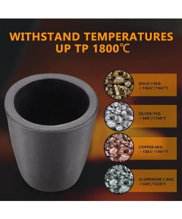 6kg Silicon Clay Graphite Crucible for Melting Metal - Black Foundry Cup Smelting Furnace for Gold Silver Copper Brass Aluminum Refining - Buy Online on GoSupps.com