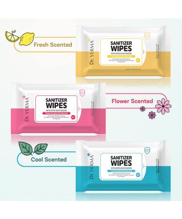 Dr. YERMA 70% Alcohol Hand Sanitizer Wipes with Aloe Vera & Extra Moisturizers - 200 Wipes, Travel Size, Vegan Formula, Cool Scent - 10 Pack - Buy Online on GoSupps.com