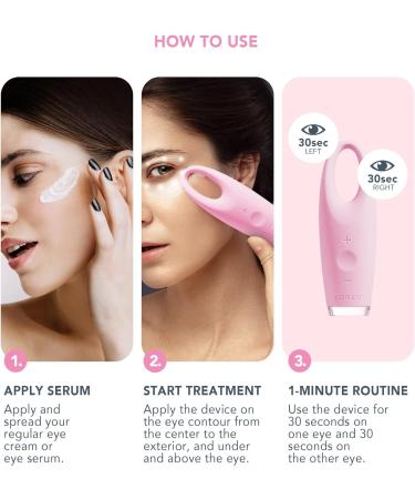 Foreo Iris Illuminating Eye Massager - Reduce Puffy Eyes, Dark Circles & Eye Bags | Enhances Eye Cream Absorption | Silicone | Anti-Aging | Petal Pink - Buy Online on GoSupps.com