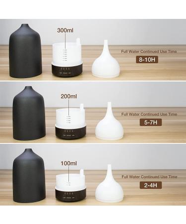 300ML Ceramic Ultrasonic Aromatherapy Diffuser & Humidifier - Quiet Essential Oil Infuser with 7 Lights for Large Room - Black - Buy Online on GoSupps.com