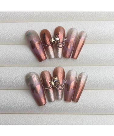 Temperament-enhancing nail art original autumn and winter colors are hollowed out and butterflies are hand-worn and a golden butterfly explodes.(M) - Buy Online on GoSupps.com