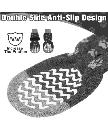 EXPAWLORER Large Anti-Slip Dog Socks - Double-Sided Non-Slip Paw Protector for Wooden Floors - Grey, 3 Pairs - Buy Online on GoSupps.com