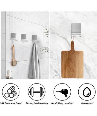 8-Pack Stainless Steel Razor Holder - Self-Adhesive No-Drill Shower Hook for Bathroom & Kitchen - Buy Online on GoSupps.com